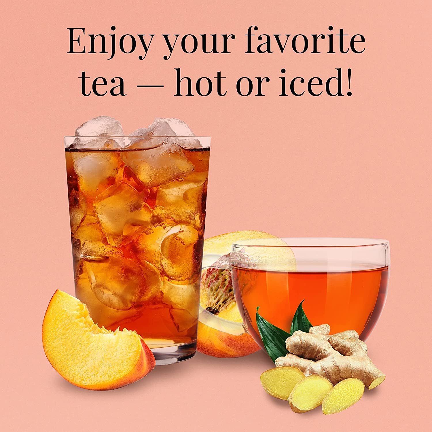 Ginger Peach Black Full-Leaf Loose Tea 3.5 Oz Bag, Steeps 50 Cups | Caffeinated