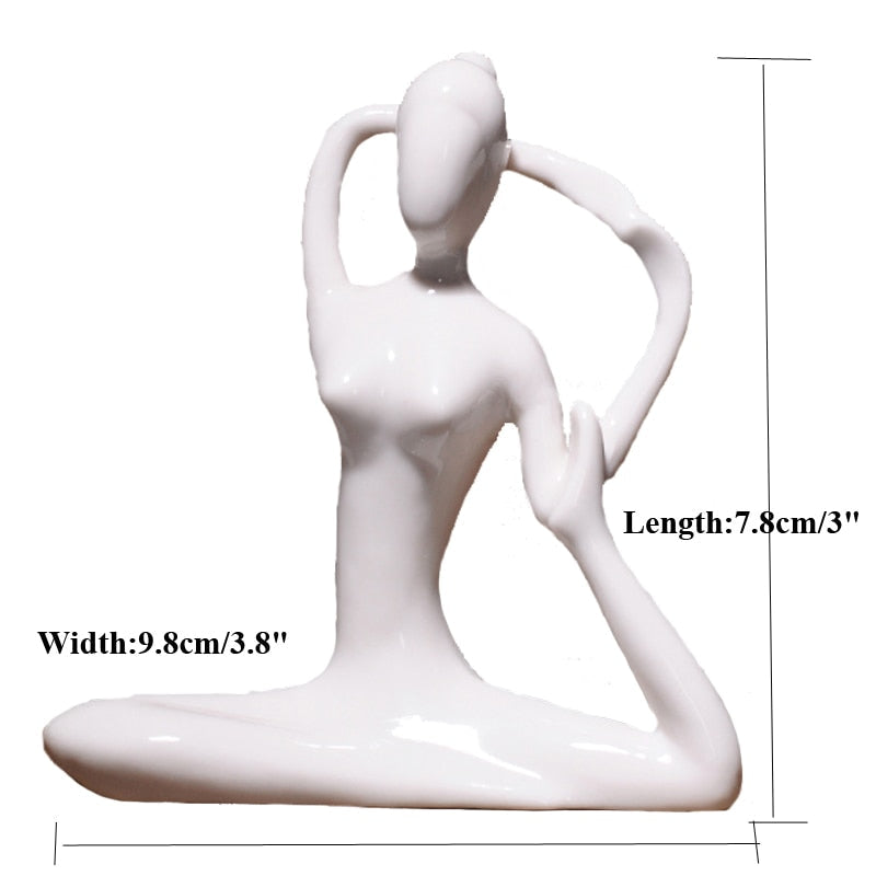 Abstract Ceramic Yoga Poses Figurine