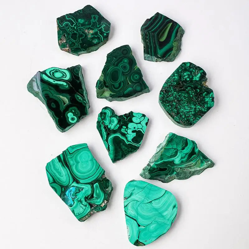 Malachite Crystals Natural Crystal Malachite Slice for Home Decoration Polished Slab Rock Healing Crystals Malachite Stones