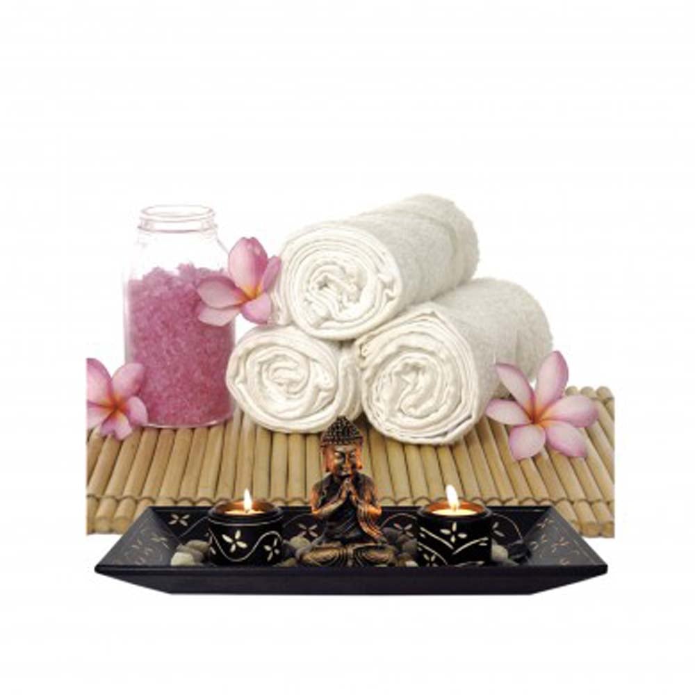 Kole Meditation Votive Candle Holders with Stones Set