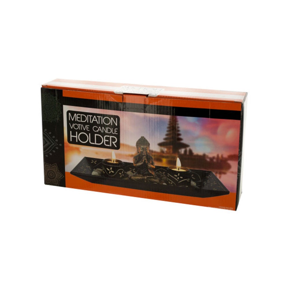 Kole Meditation Votive Candle Holders with Stones Set
