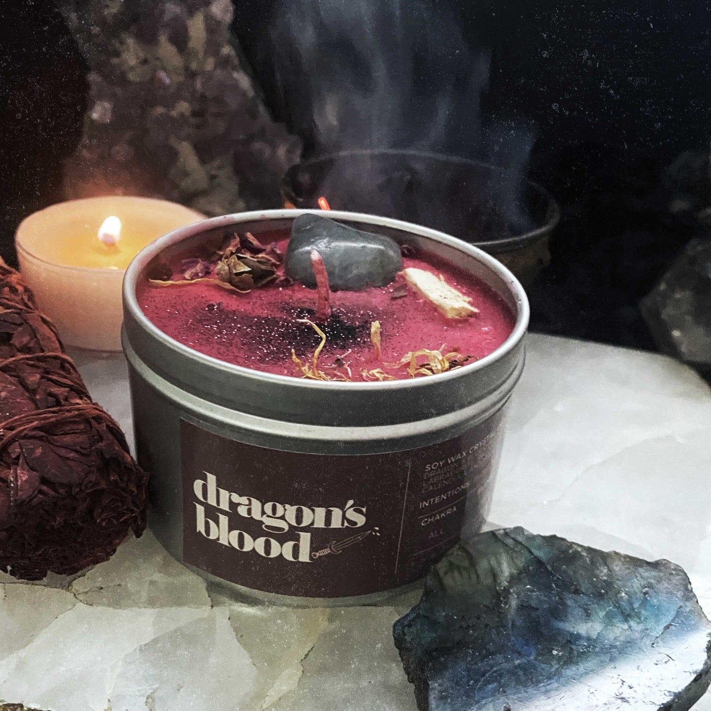 ASTRAL CANDLES - DRAGONS BLOOD CRYSTAL CANDLE