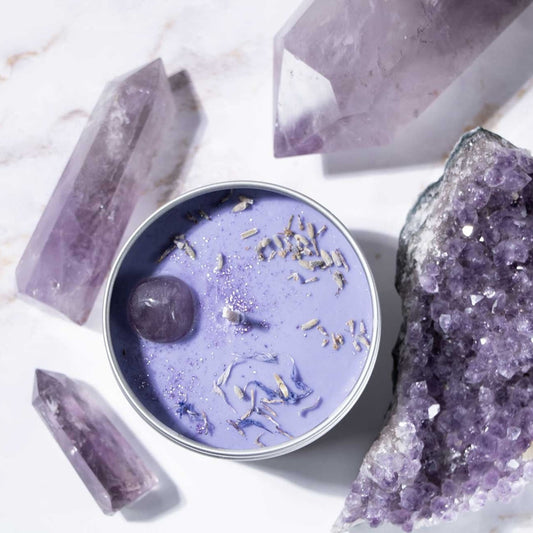 ASTRAL CANDLES - Serenity - Lavender Crystal Candle