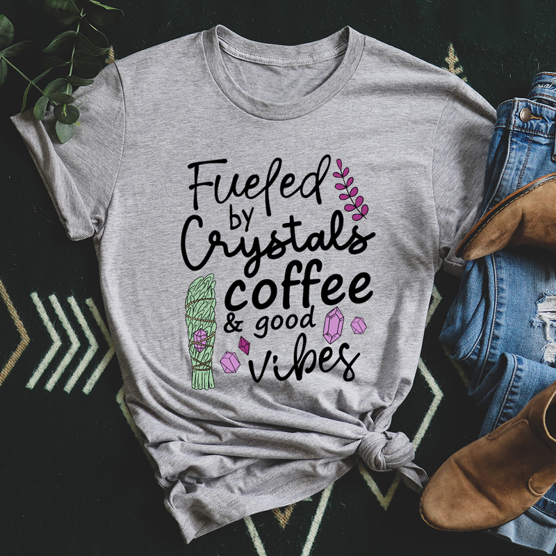 Fueled By Crystals Coffee & Good Vibes T-Shirt-2