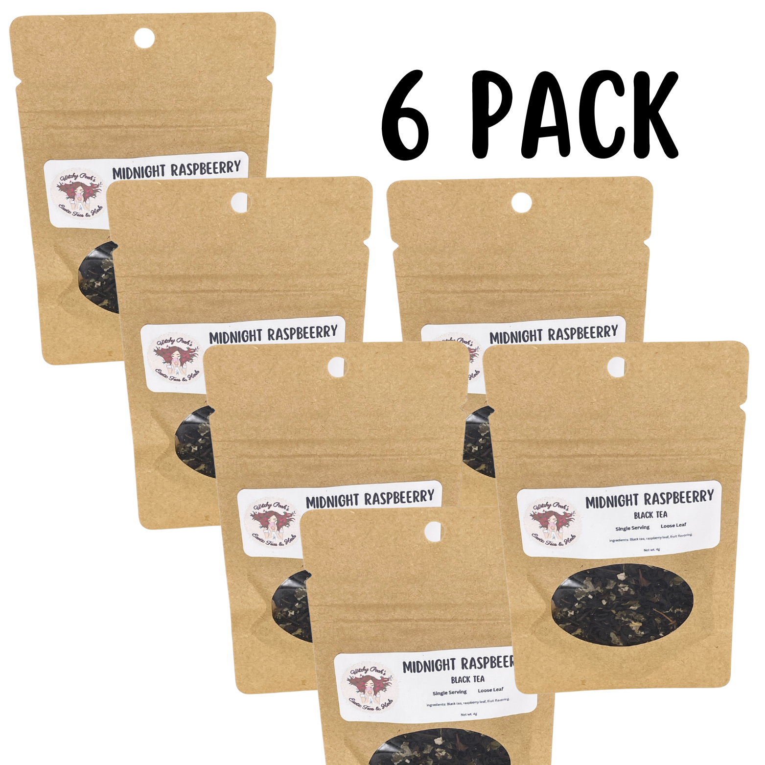 Witchy Pooh's Midnight Raspberry Loose Leaf Raspberry Flavored Black Tea-6