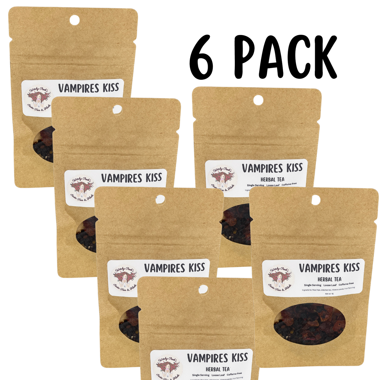 Witchy Pooh's Vampire's Kiss Loose Leaf Elderberry Fruit Herbal Tea, Caffeine Free-6