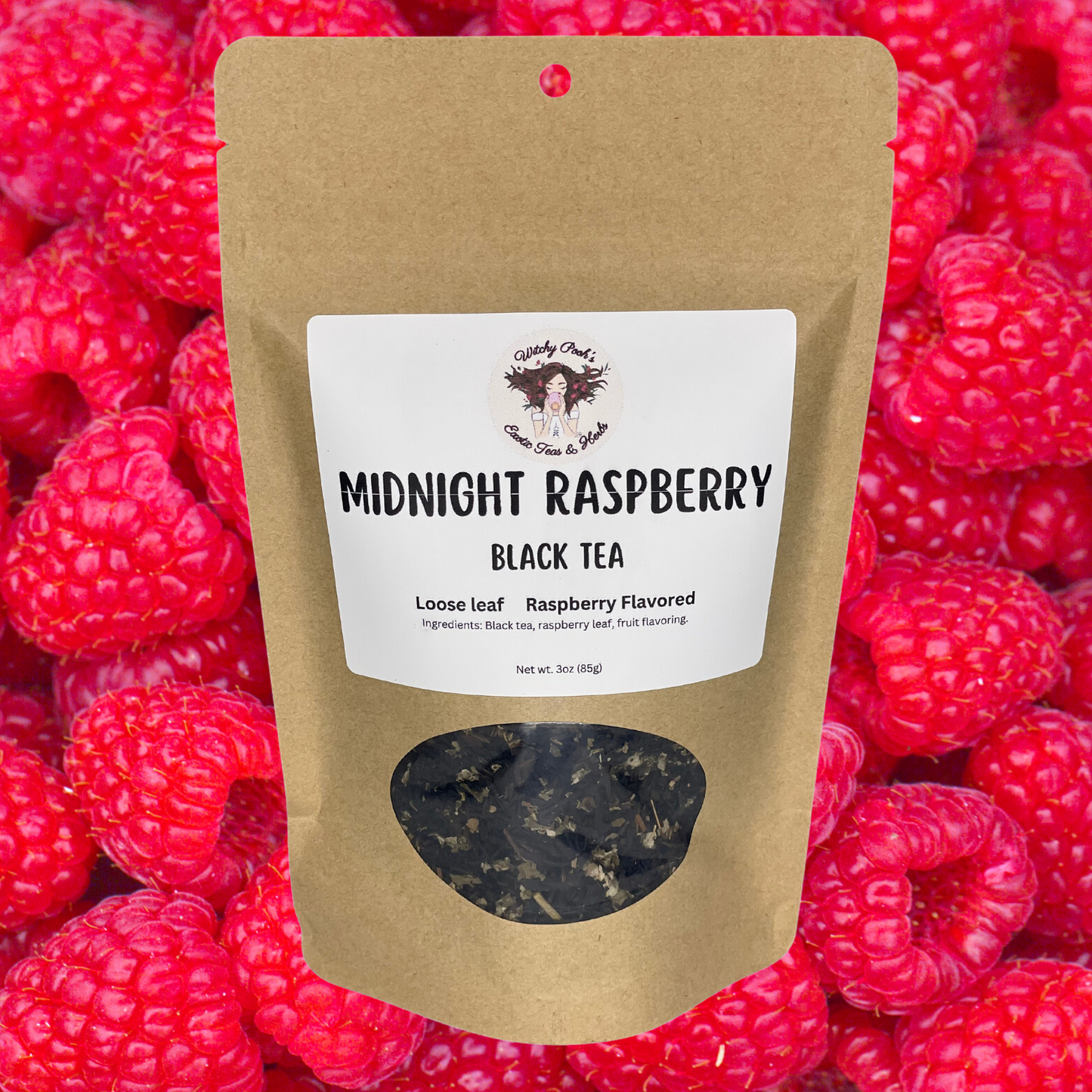 Witchy Pooh's Midnight Raspberry Loose Leaf Raspberry Flavored Black Tea-0