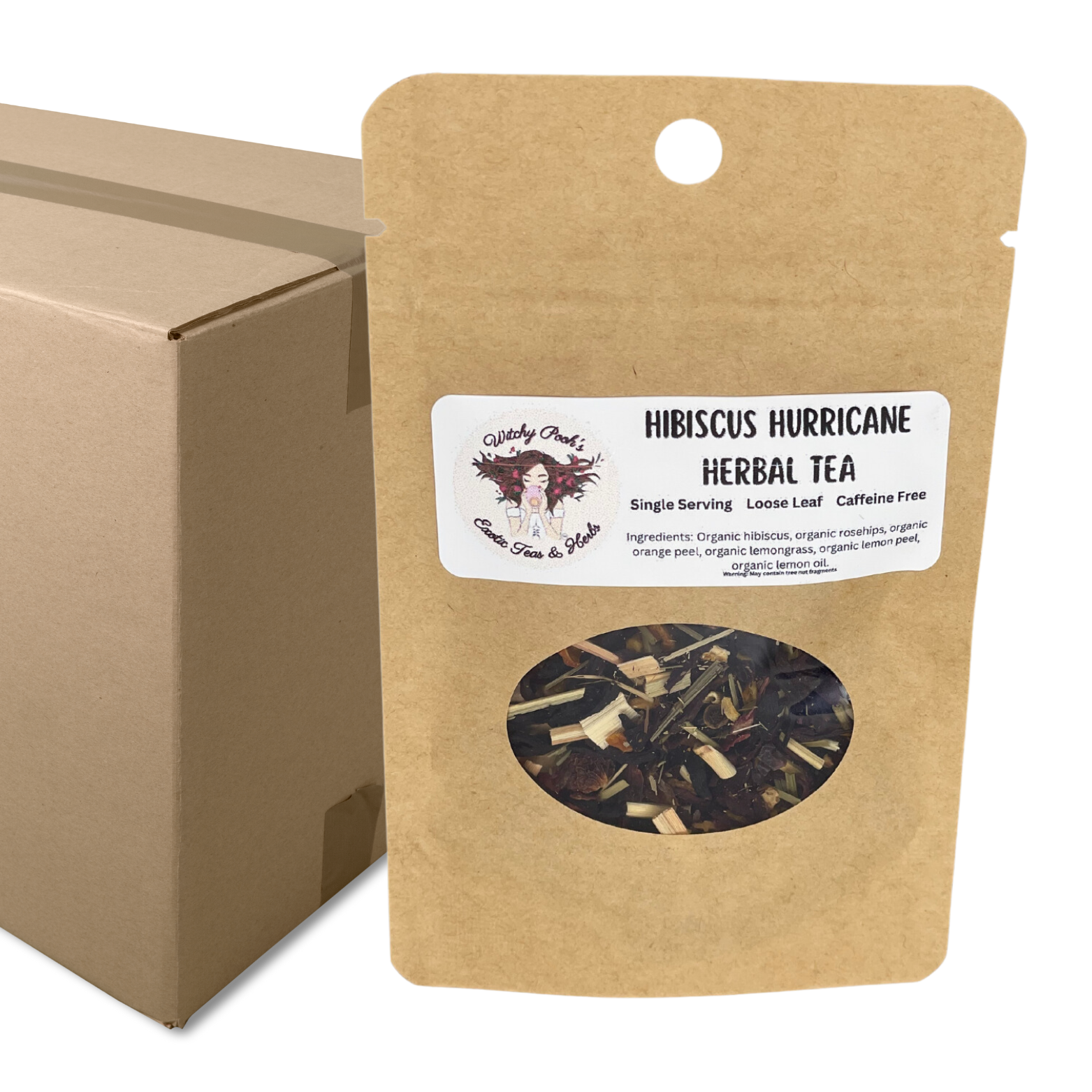 Witchy Pooh's Hibiscus Hurricane Organic Loose Leaf Herbal Fruit Tea, Caffeine Free-6