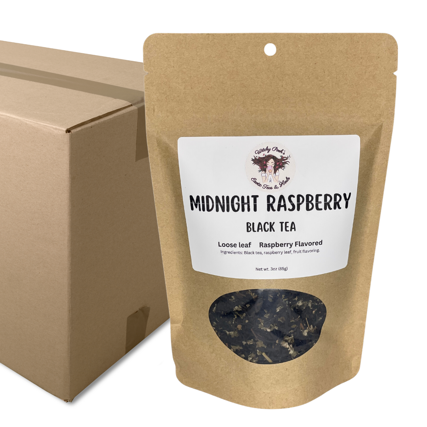 Witchy Pooh's Midnight Raspberry Loose Leaf Raspberry Flavored Black Tea-9