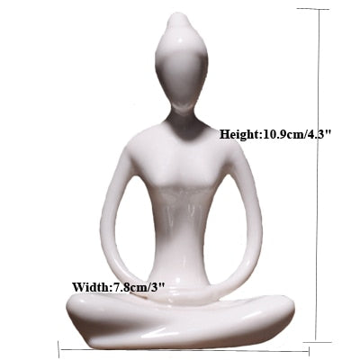 Abstract Ceramic Yoga Poses Figurine