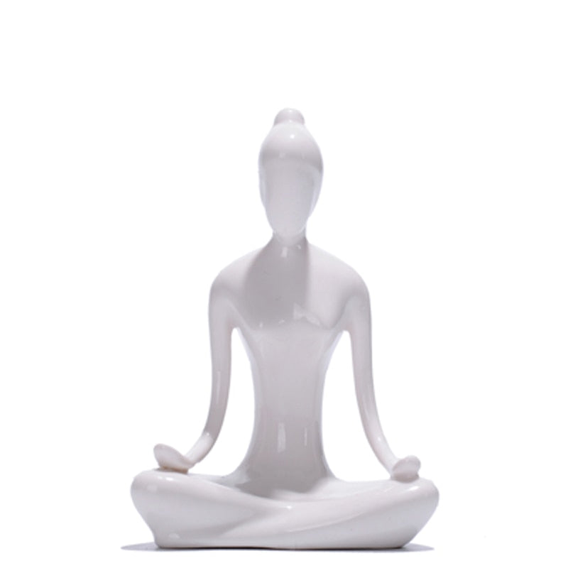 Abstract Ceramic Yoga Poses Figurine