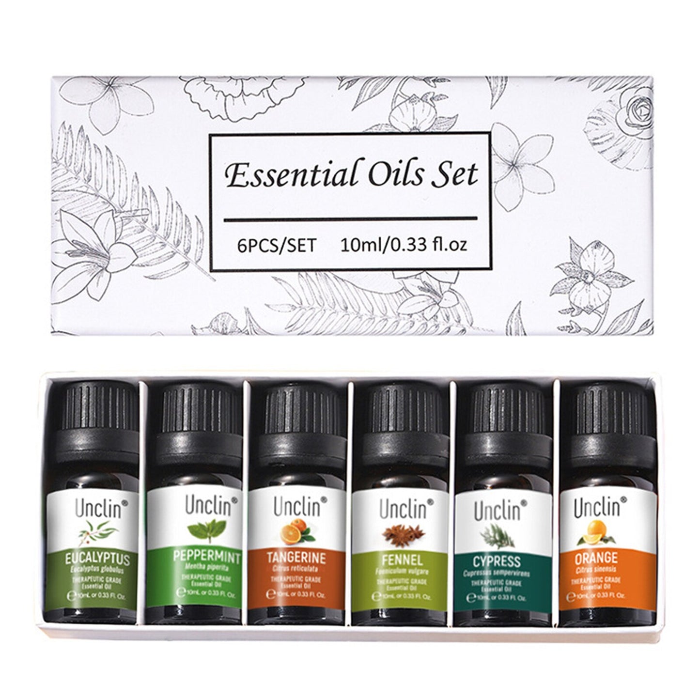 100% Pure Aromatherapy Essential Oils 6 pcs Set