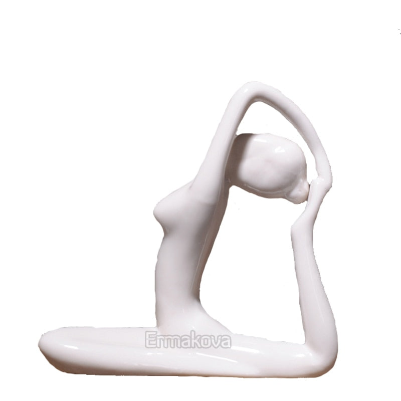 Abstract Ceramic Yoga Poses Figurine