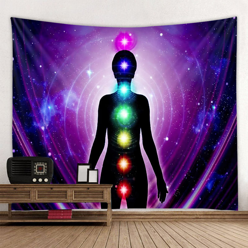 Boho Yoga Meditation Colorful Chakra Decorative Tapestry