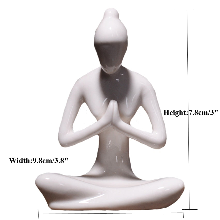 Abstract Ceramic Yoga Poses Figurine