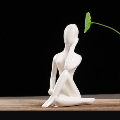 Abstract Ceramic Yoga Poses Figurine