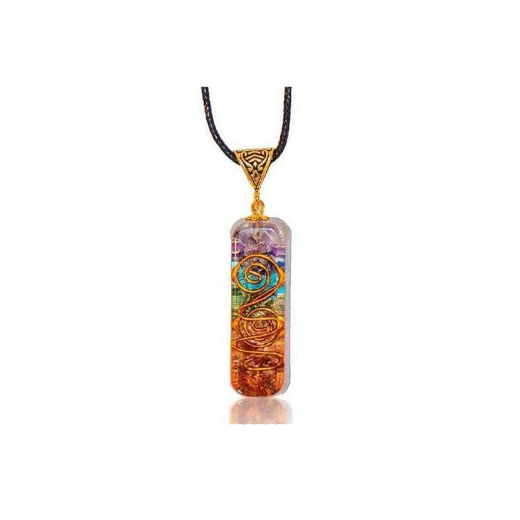 Crystal Semi-precious Stone Gravel Meditation Seven Chakra Pendant