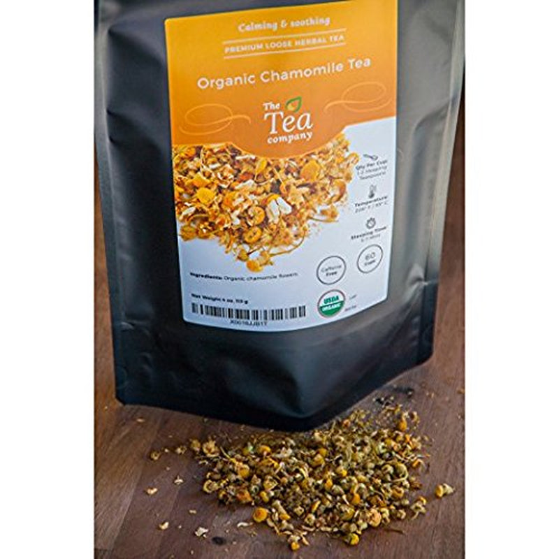 Organic Chamomile Tea 4Oz (60 Servings) Calming & Relaxing 100% Natural Dried Chamomile Flowers Loose Leaf Herbal Tea with Whole Blossoms | No Caffeine | Enjoy with Kids before Bedtime, Safe for Children & Infants