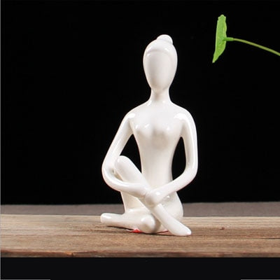 Abstract Ceramic Yoga Poses Figurine