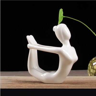 Abstract Ceramic Yoga Poses Figurine