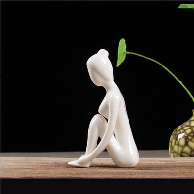 Abstract Ceramic Yoga Poses Figurine