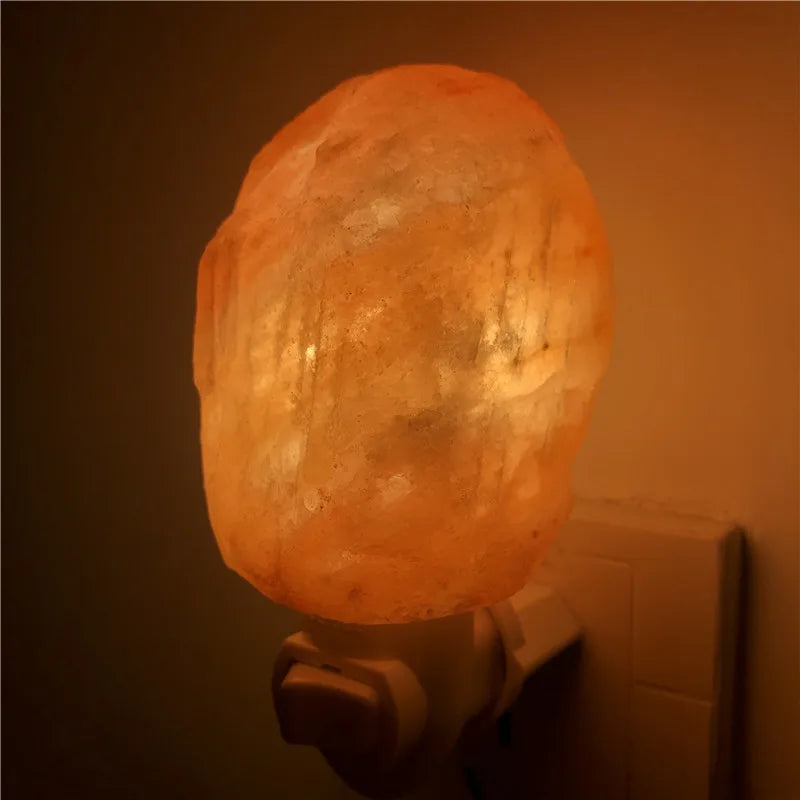 Himalayan Salt Lamp Natural Crystal Hand Carved Night Light Home Decor Air Purifying with Plug Release Negative Ions Warm White