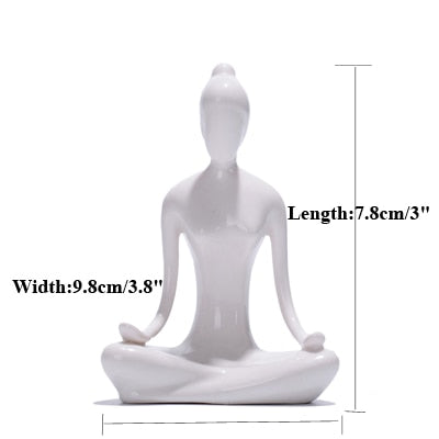 Abstract Ceramic Yoga Poses Figurine