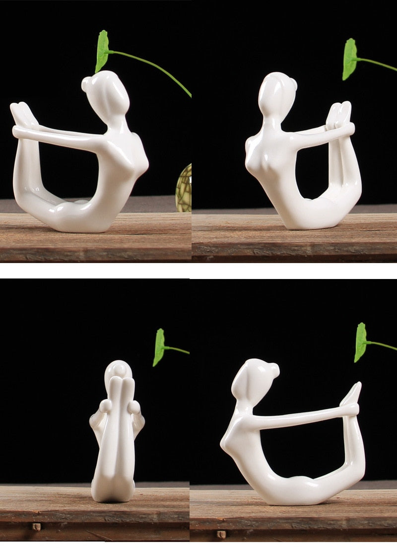 Abstract Ceramic Yoga Poses Figurine