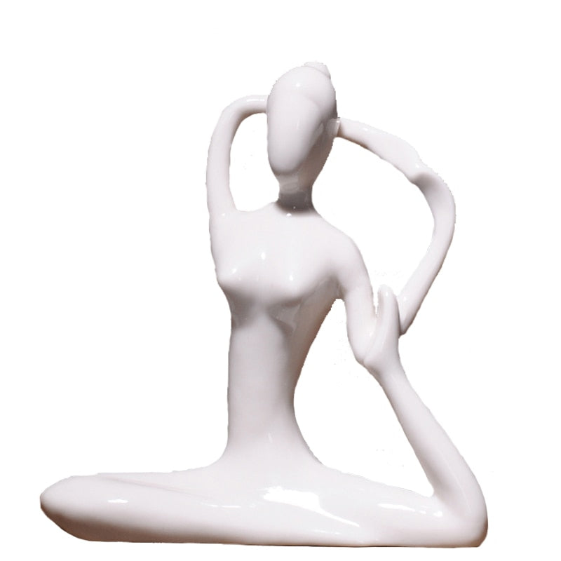 Abstract Ceramic Yoga Poses Figurine