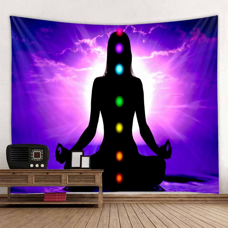 Boho Yoga Meditation Colorful Chakra Decorative Tapestry