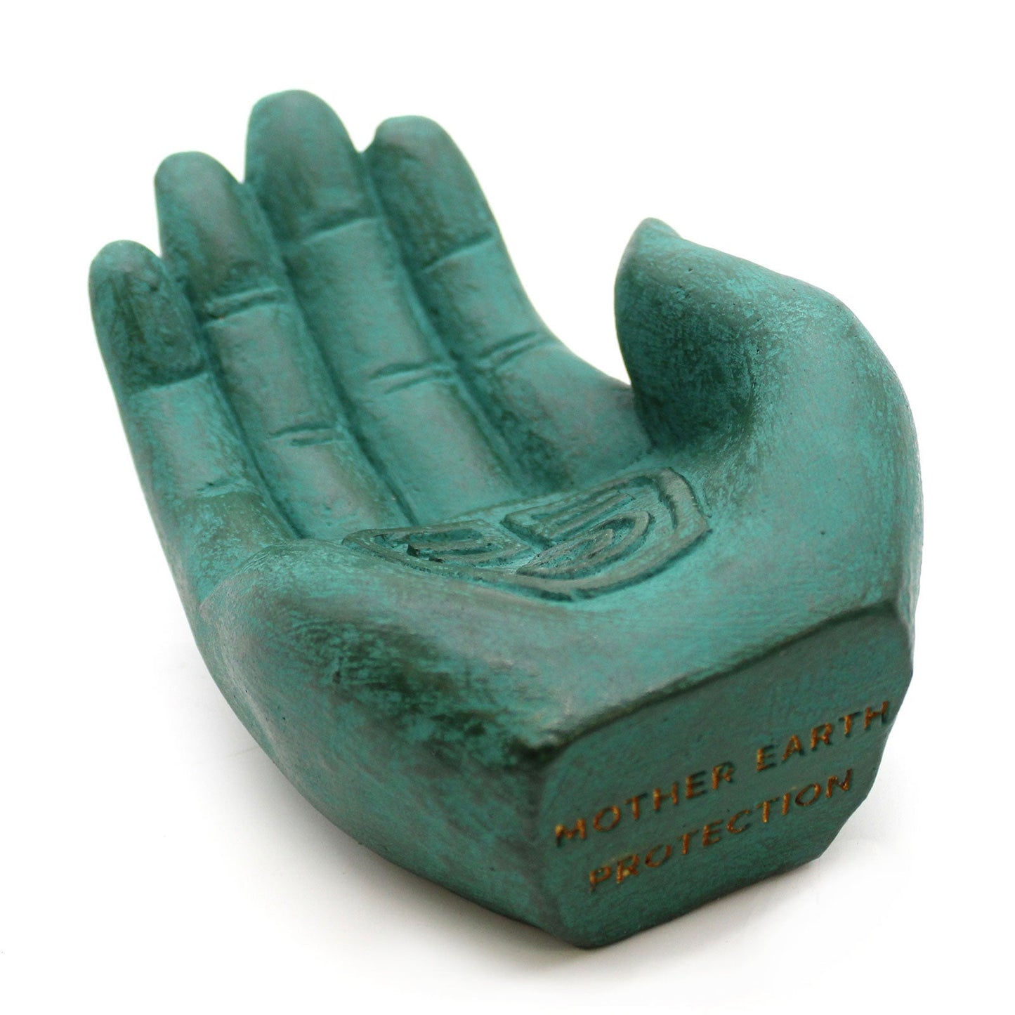 Stone Hand Incense Burner - Earth Protect (green)