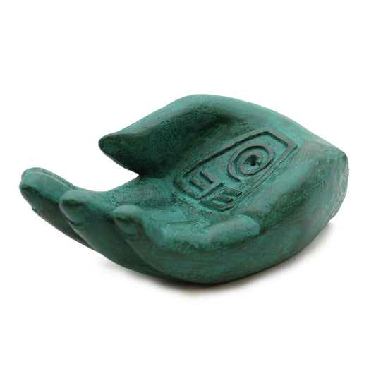 Stone Hand Incense Burner - Earth Protect (green)